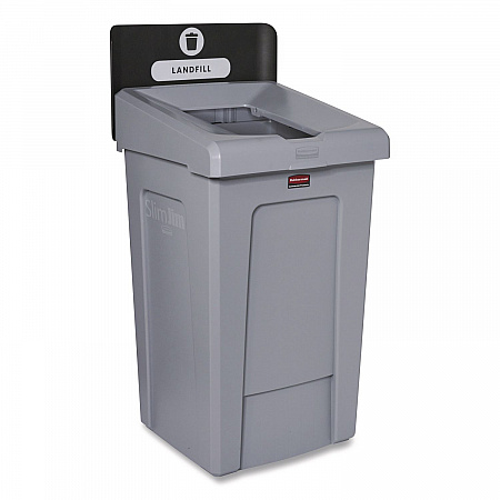 Slim Jim Recycling Station 1-Stream, Landfill Recycling Station, 33 gal, Resin, Gray (2171554)