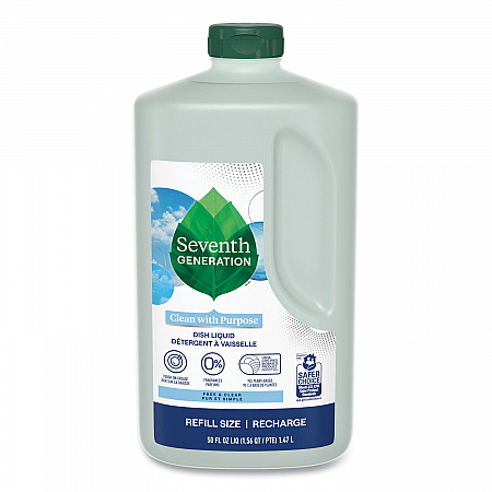 Natural Dishwashing Liquid, Free and Clear, 50 oz Bottle, 3/Carton (22724CT)