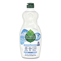 Natural Dishwashing Liquid, Free and Clear, 19 oz Bottle, 6/Carton (44986CT)