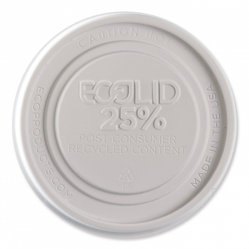 Evolution World EcoLid 25% Recycled Food Container Lid, Fits 12 to 32 oz Containers, White, Plastic, 500/Carton (EPBRSCLIDL)