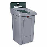 Slim Jim Recycling Station 1-Stream, Compost Collection Station, 33 gal, Resin, Gray (2171555)