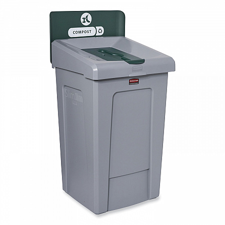 Slim Jim Recycling Station 1-Stream, Compost Collection Station, 33 gal, Resin, Gray (2171555)