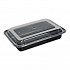 Microwavable Food Container with Lid, Rectangular, 32 oz, 8.81 x 6.02 x 2.24, Black/Clear, Plastic, 150/Carton (TORECT32)
