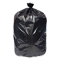 Eco Strong Plus Can Liners, 33 gal, 1 mil, 33" x 39", Black, Perforated Roll, 150/Carton (PCRL3339XHK)