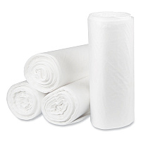 Eco Strong Plus Can Liners, 40 gal, 14 mic, 40" x 46", Natural, Perforated Roll, 250/Carton (PCRH404614N)