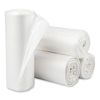 Eco Strong Plus Can Liners, 33 gal, 1 mil, 33" x 39", Natural, Perforated Roll, 150/Carton (PCRL3339XHN)