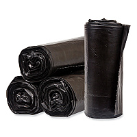 Eco Strong Plus Can Liners, 40 gal, 1.7 mil, 40" x 46", Black, Perforated Roll, 100/Carton (PCRL404620K)