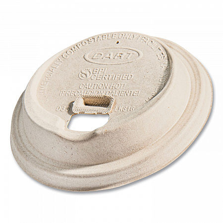 Molded Fiber Lids for Paper Cups, ProPlanet Seal, Fits 10 oz to 24 oz Hot Cups, Tan, 1,000/Carton (LK316FBR)