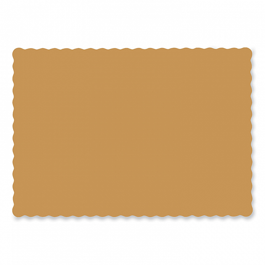 Placemats, Smooth Surface, Scalloped Edges, 14" x 10", Gold, 1,000/Carton (310560)