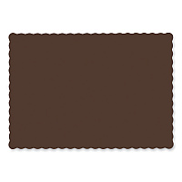 Placemats, Smooth Surface, Scalloped Edges, 14" x 10", Chocolate, 1,000/Carton (310561)