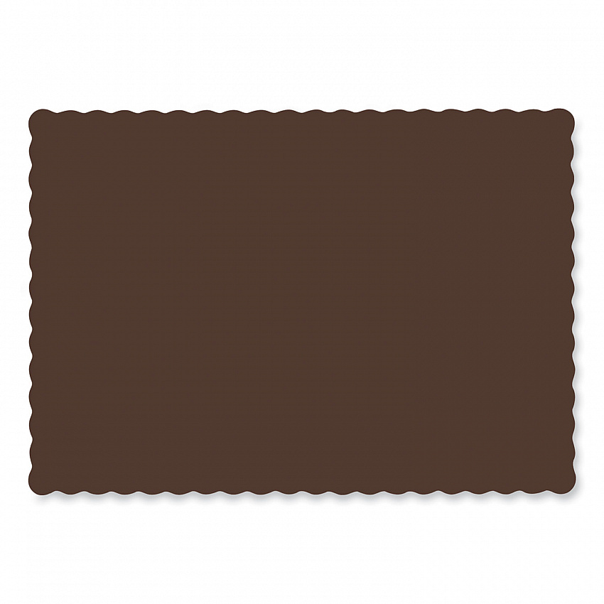Placemats, Smooth Surface, Scalloped Edges, 14" x 10", Chocolate, 1,000/Carton (310561)