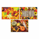Placemats, Three Autumn Days Photo Designs, Smooth Surface, Straight Edges, 14" x 10", Multicolor, 1,000/Carton (702081)