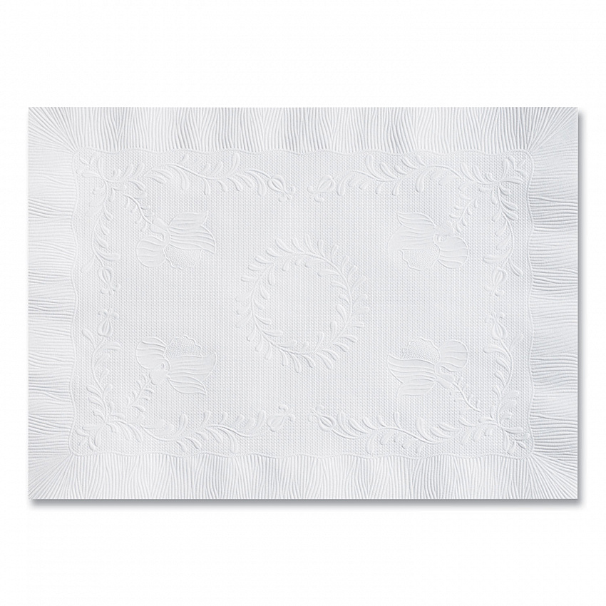 Placemats, Anniversary Embossed Surface, Straight Edges, 14" x 10", White, 1,000/Carton (PM30659)