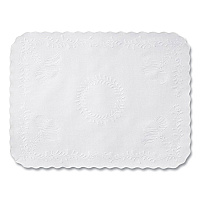 Scalloped Edge Traymat, Anniversary Embossed Surface, 19" x 14", White, 2,000/Carton (TC8704462)