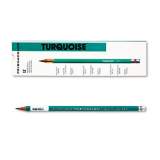 Prismacolor Turquoise Drawing Pencil, 2 mm, 2H (#4), Black Lead, Turquoise Barrel, Dozen (2264)