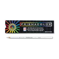 Prismacolor Premier Colored Pencil, 3 mm, 2B (#1), White Lead, White Barrel, Dozen (3365)