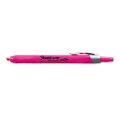 Sharpie Retractable Highlighters, Fluorescent Pink Ink, Chisel Tip, Pink/Black Barrel, Dozen (28029)