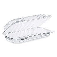 StayLock Clear Hinged Lid Containers, 4.5" x 8.5" x 2.1", Clear, Plastic, 250/Carton (C18UT1)