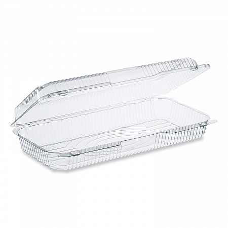 StayLock Clear Hinged Lid Containers, 8 x 13.38 x 2.6, Clear, Plastic, 200/Carton (PET90UT1)
