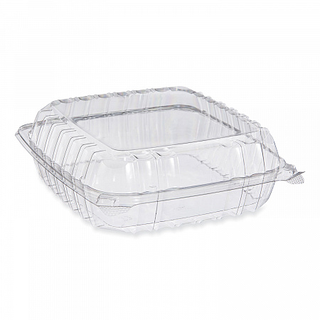 ClearSeal Hinged-Lid Plastic Containers, 9.3 x 8.83 x 3, Clear, 200/Carton (PET95PST1)