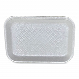Meat Trays, #2S, 8.5 x 6 x 0.7, White, Foam, 500/Carton (2SWH)