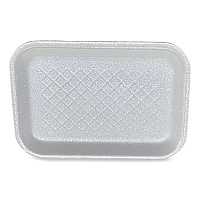 Meat Trays, #2S, 8.5 x 6 x 0.7, White, Foam, 500/Carton (2SWH)