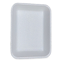 Meat Trays, #3P, 8.7 x 6.6 x 1.1, White, Foam, 400/Carton (3PWH)