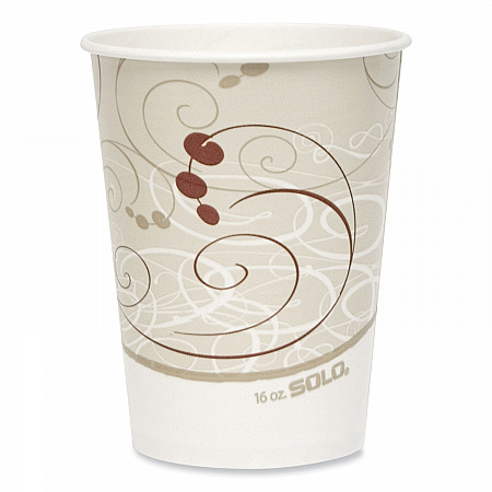 Double Sided Poly Paper Cold Cups, 16 oz, Symphony Design, 50/Sleeve, 20 Sleeves/Carton (RNP16PJ8000)