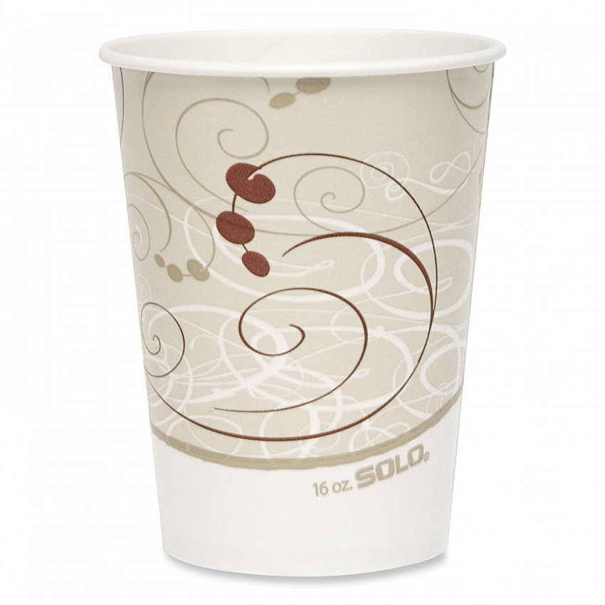 Double Sided Poly Paper Cold Cups, 16 oz, Symphony Design, 50/Sleeve, 20 Sleeves/Carton (RNP16PJ8000)
