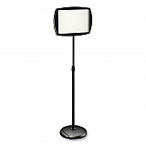 Magnetic Dry Erase Floor Stand Signs, White 15" x 11" Rectangle Surface, Black/Silver Frame, 15" x 10" x 40" to 68" (SIG07060101)