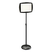 Magnetic Dry Erase Floor Stand Signs, White 15" x 11" Rectangle Surface, Black/Silver Frame, 15" x 10" x 40" to 68" (SIG07060101)