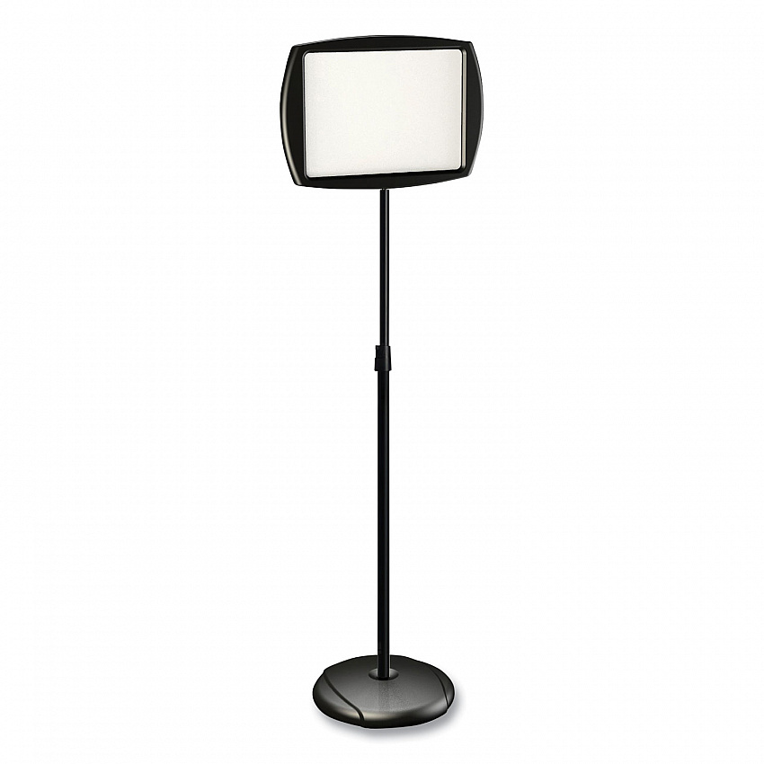 Magnetic Dry Erase Floor Stand Signs, White 15" x 11" Rectangle Surface, Black/Silver Frame, 15" x 10" x 40" to 68" (SIG07060101)