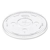 Straw-Slot Cold Cup Lids, Fits 30 oz to 32 oz Cold Cups, Plastic, Clear, 50/Sleeve, 20 Sleeves/Carton (L32CR)