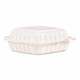 Hinged Lid Containers, 8.25 x 8 x 3, White, Plastic, 150/Carton (85MFPPHT1R)