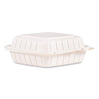 Hinged Lid Containers, 8.25 x 8 x 3, White, Plastic, 150/Carton (85MFPPHT1R)
