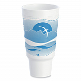 Horizon Hot/Cold Foam Drinking Cups, 44 oz, White/Ocean Blue, 15/Bag, 20 Bags/Carton (44AJ32H)