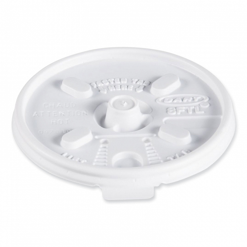 Lift n' Lock Plastic Hot Cup Lids, Fits 8 oz Hot Cups, White, 1,000/Carton (8FTL)