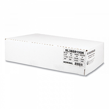 Low-Density Commercial Can Liners, 60 gal, 1.5 mil, 38