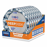 Deep Dish Paper Plate, 9.56" dia, Blue/Yellow, 18/Pack (15951)