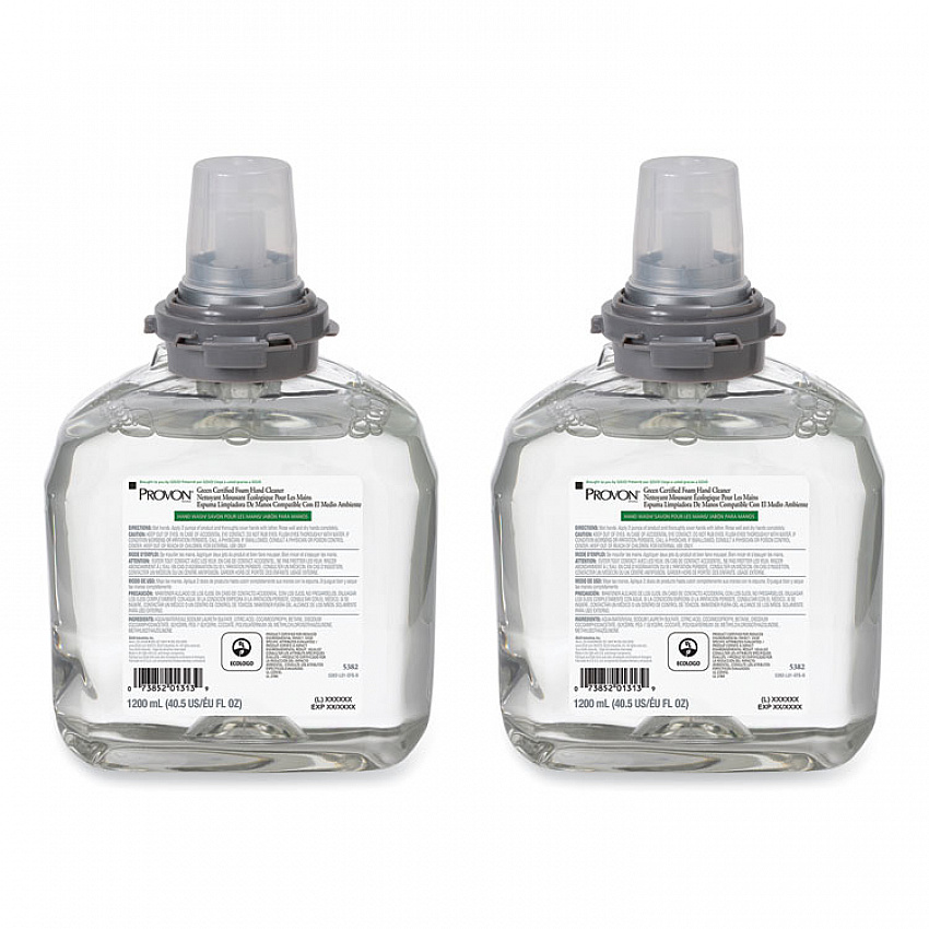 Green Certified Foam Hand Cleaner Refill, Fragrance-Free, 1,200 mL, 2/Carton (538202)