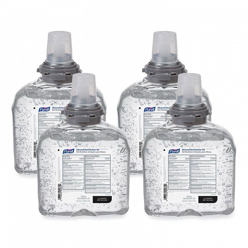 Advanced Hand Sanitizer TFX Refill, Gel, 1,200 mL, Unscented, 4/Carton (545604CT)