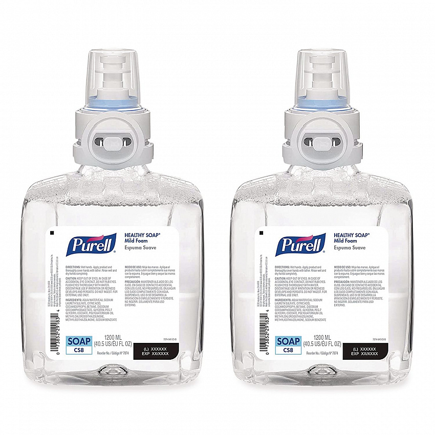 Professional HEALTHY SOAP Mild Foam Refill, For CS8 Dispensers, Fragrance-Free, 1,200 mL, 2/Carton (787402CT)