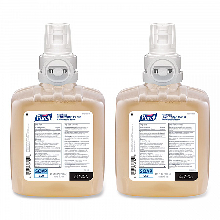 Healthy Soap 2.0% CHG Antimicrobial Foam Refill for CS8 Dispensers, Fragrance-Free, 1,200 mL, 2/Carton (788102)