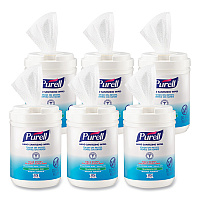 Hand Sanitizing Wipes Alcohol Formula, 6 x 7, Unscented, White, 175/Canister, 6 Canisters/Carton (903106)