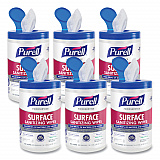 Foodservice Surface Sanitizing Wipes, 1-Ply, 10 x 7, Fragrance-Free, White, 110/Canister, 6 Canisters/Carton (934106CT)