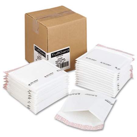 Sealed Air Jiffy TuffGard Self-Seal Cushioned Mailer, CD, Barrier Bubble Lining, Self-Adhesive Closure, 7.25 x 8, White, 25/Carton (24300)