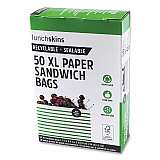 Paper Sandwich Bag, XL Sandwich, 7.1" x 2" x 9.4", Green Stripes/White, 50/Box (865772000494)