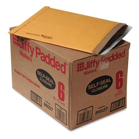 Sealed Air Jiffy Padded Mailer, #6, Paper Lining, Self-Adhesive Closure, 12.5 x 19, Natural Kraft, 50/Carton (64371)