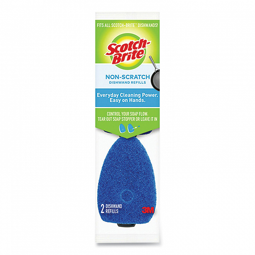 Non-Scratch Dishwand Refills, Blue, 2/Pack (48312)