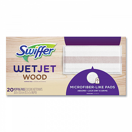 WetJet System Wood Mopping Pad, 5.4 x 11.3, White, 20/Pack (76563)